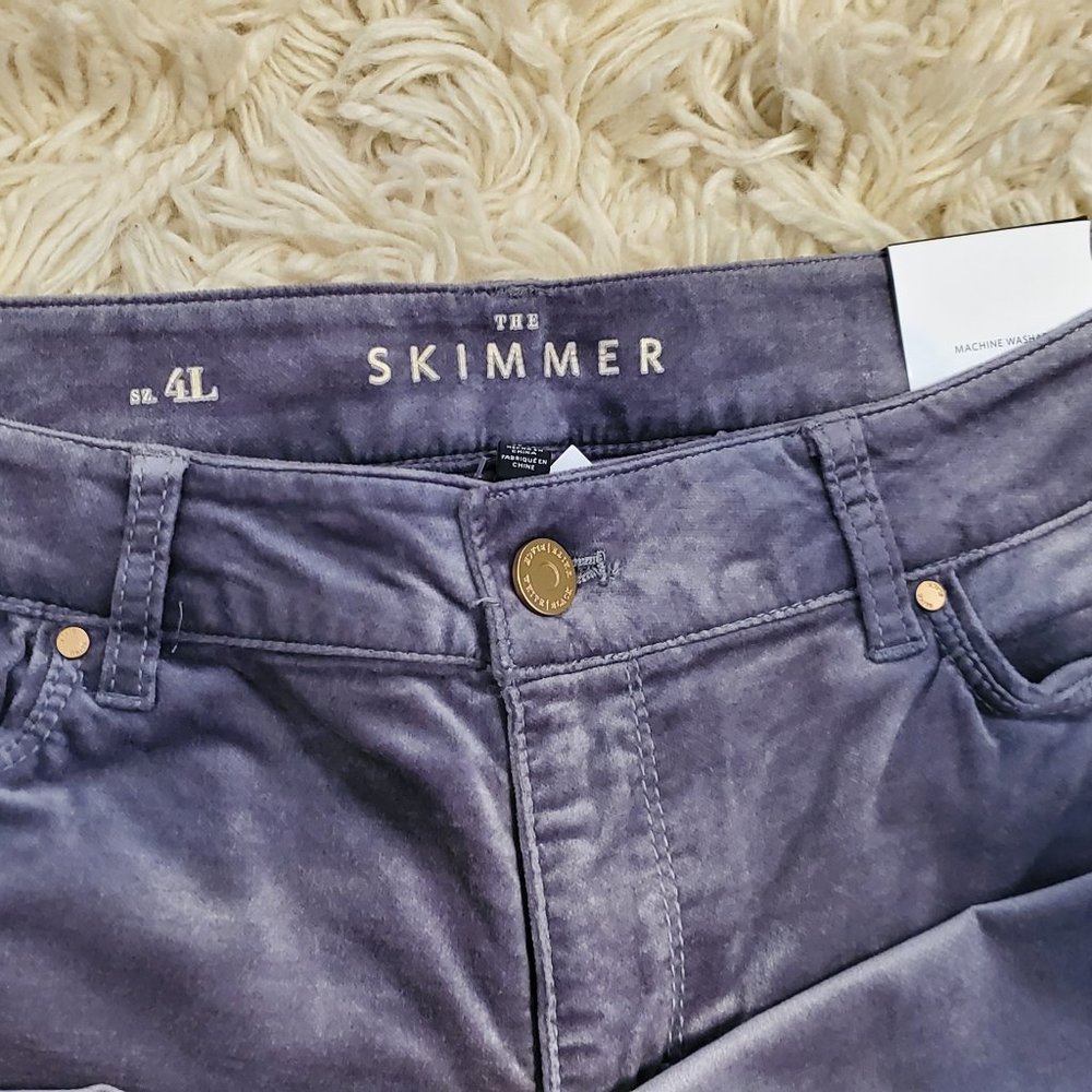 White | Black Gray velvet jeans - Picture 2 of 5